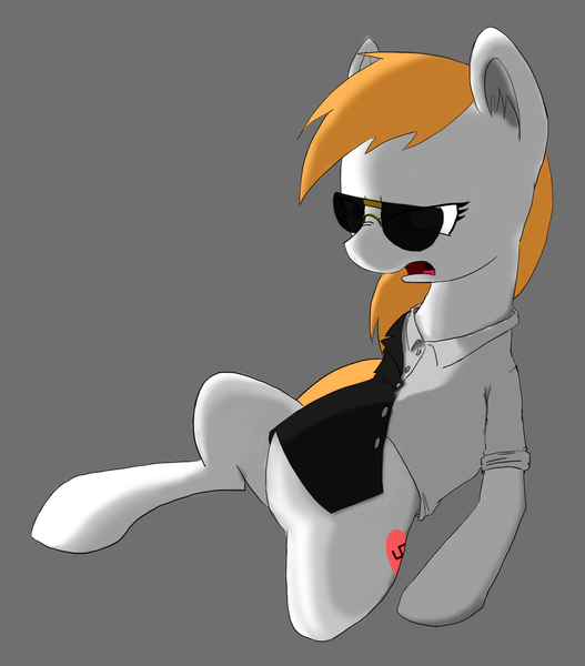 Size: 1385x1576 | Tagged: safe, artist:mediocre, derpibooru import, oc, oc:aryanne, unofficial characters only, earth pony, pony, /pone/, 8chan, clothes, female, heart, kazuhira miller, metal gear, metal gear solid 5, nazi, shirt, sitting, solo, sunglasses, swastika