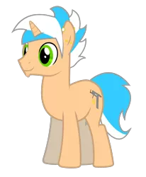 Size: 1084x1315 | Tagged: safe, artist:justisanimation, derpibooru import, oc, oc:creamy pinch, unofficial characters only, pony, unicorn, chin fluff, cutie mark, ear piercing, facial hair, goatee, male, piercing, simple background, smiling, solo, stallion, transparent background, vector