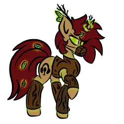 Size: 1280x1280 | Tagged: safe, artist:charrez, derpibooru import, oc, oc:lucy light, unofficial characters only, pony, timber wolf, unicorn, brony radio germany, clothes, costume, cutie mark, green eyes, halloween, leaves, magic, solo