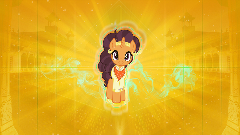 Size: 3840x2160 | Tagged: artist:bronyno786, artist:sofunnyguy, derpibooru import, ear piercing, earring, effects, glow, india, jewelry, looking at you, piercing, safe, saffron masala, solo, temple, vector, wallpaper
