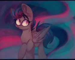 Size: 2236x1788 | Tagged: safe, artist:silvia woods, derpibooru import, oc, oc:cloud bringer, unofficial characters only, pegasus, pony, abstract background, chromatic aberration, male, solo