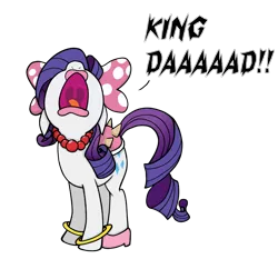 Size: 1231x1147 | Tagged: safe, artist:zharkaer, derpibooru import, rarity, pony, unicorn, bow, clothes, cosplay, costume, dialogue, floppy ears, hair bow, jewelry, koopalings, kootie pie koopa, lipstick, necklace, nintendo, nose in the air, open mouth, screaming, shell, shoes, simple background, solo, super mario bros., super mario world, tabitha st. germain, the adventures of super mario bros. 3, transparent background, uvula, voice actor joke, wendy o. koopa, whining, yelling