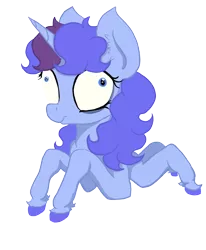 Size: 1230x1492 | Tagged: safe, artist:paskanaakka, derpibooru import, oc, oc:midnight dew, unofficial characters only, crab pony, pony, unicorn, bags under eyes, colored hooves, derp, ear fluff, shrunken pupils, simple background, solo, transparent background, unshorn fetlocks, wat