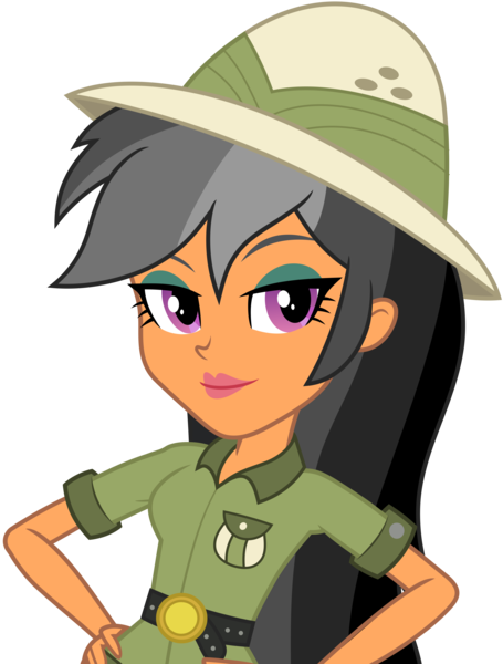 Size: 6415x8458 | Tagged: safe, artist:pink1ejack, derpibooru import, chestnut magnifico, daring do, equestria girls, absurd resolution, clothes, female, hat, looking at you, pith helmet, simple background, solo, transparent background, vector