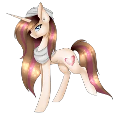 Size: 2141x2000 | Tagged: safe, artist:minelvi, derpibooru import, oc, oc:alda, unofficial characters only, pony, unicorn, clothes, ear piercing, earring, female, hat, high res, jewelry, mare, piercing, scarf, simple background, solo, transparent background