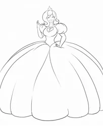 Size: 1047x1280 | Tagged: artist:toughset, clothes, cute, derpibooru import, dress, gown, human, humanized, lineart, luna of atlantis, princess, princess luna, safe, solo