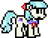 Size: 166x130 | Tagged: artist:mega-poneo, coco pommel, derpibooru import, megaman, megapony, open mouth, pixel art, safe, simple background, solo, sprite, transparent background