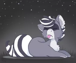 Size: 1280x1060 | Tagged: safe, artist:peculiar9, derpibooru import, oc, oc:bandy cyoot, unofficial characters only, raccoon pony, cute, eyes closed, solo, tongue out