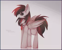 Size: 2236x1788 | Tagged: safe, artist:silvia woods, derpibooru import, oc, unofficial characters only, pegasus, pony, abstract background, necktie, solo