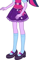 Size: 2319x3569 | Tagged: safe, artist:teentitansfan201, derpibooru import, edit, vector edit, sci-twi, twilight sparkle, equestria girls, spoiler:eqg specials, clothes, cropped, legs, mary janes, pictures of legs, shoes, simple background, skirt, socks, solo, transparent background, vector