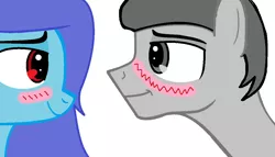 Size: 1083x620 | Tagged: safe, derpibooru import, oc, oc:berry blast, oc:legion hooves, unofficial characters only, pony, (wip), 1000 hours in ms paint, blushing, cute, female, looking at each other, male, mare, ms paint, shipping, smiling, stallion, straight