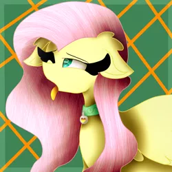 Size: 1024x1024 | Tagged: suggestive, artist:cottonponysfm, artist:tiz4905, derpibooru import, fluttershy, pegasus, pony, collar, female, fluffy, flutterpet, one eye closed, pet, pet play, pet tag, solo, solo female, tongue out