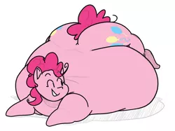 Size: 2384x1786 | Tagged: safe, artist:secretgoombaman12345, color edit, derpibooru import, edit, pinkie pie, pony, balloonbutt, belly, big belly, chubby cheeks, colored, explicit source, fat, female, impossibly large belly, large butt, morbidly obese, obese, piggy pie, plot, pudgy pie, simple background, solo