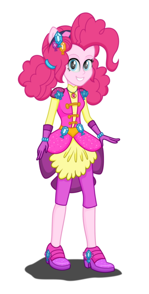 Size: 1548x3048 | Tagged: safe, artist:deannaphantom13, derpibooru import, pinkie pie, equestria girls, legend of everfree, clothes, crystal guardian, gloves, hasbro, hasbro studios, headband, high heels, ponied up, pony ears, shoes, solo, super ponied up