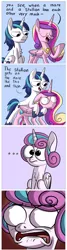 Size: 511x1920 | Tagged: dead source, suggestive, artist:piemations, derpibooru import, princess cadance, princess flurry heart, shining armor, alicorn, pony, unicorn, ..., bad parenting, blue background, blushing, cannot unsee, chest fluff, comic, derp, eyes on the prize, faic, female, filly, floppy ears, folded wings, frown, funny, funny as hell, goodbye fillyhood, gradient background, horrified, implied sex, lidded eyes, male, mare, mounting, open mouth, princess, sex education, shining armor is a goddamn moron, simple background, sitting, smiling, smirk, stallion, teaching, the birds and the bees, the talk, this will end in a night on the couch, this will end in therapy, tiny pupils, trauma, traumatized, wide eyes, wtf face