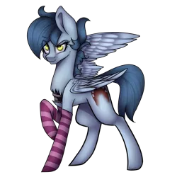 Size: 3200x3200 | Tagged: safe, artist:yeadatchantilly, derpibooru import, oc, unofficial characters only, pegasus, pony, robot, robot pony, clothes, female, high res, mare, simple background, socks, solo, striped socks, transparent background