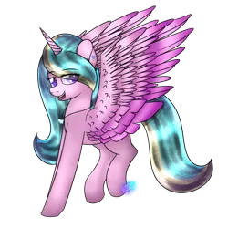 Size: 1024x1024 | Tagged: safe, artist:northlights8, derpibooru import, oc, oc:rainbow diamond, unofficial characters only, alicorn, pony, alicorn oc, female, mare, simple background, solo, transparent background