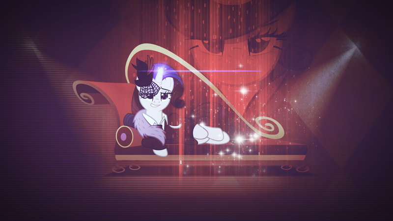 Size: 1920x1080 | Tagged: dead source, safe, artist:dashiesparkle, artist:taigalife, derpibooru import, rarity, pony, couch, detective rarity, lens flare, pose, solo, vector, wallpaper