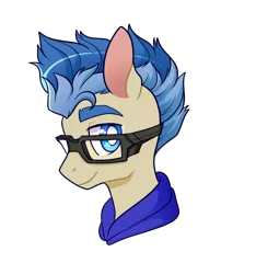 Size: 1280x1369 | Tagged: safe, artist:lolopan, derpibooru import, oc, oc:bashscript, unofficial characters only, earth pony, pony, bust, glasses, portrait, solo