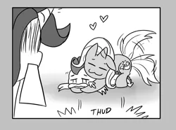 Size: 1134x845 | Tagged: safe, artist:loreto-arts, derpibooru import, spike, starlight glimmer, trixie, twilight sparkle, twilight sparkle (alicorn), alicorn, dragon, pony, comic:friendship is innuendo, :3, comic, female, glomp, grayscale, hape, hug, jealous, love triangle, magic, male, monochrome, only the dead can know peace from this evil, shipping, sparlight, spixie, straight, the amazing trio of friendship, wingding eyes, yandere