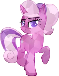 Size: 4667x6005 | Tagged: safe, artist:illumnious, derpibooru import, oc, oc:flares midnight, unofficial characters only, crystal pony, pony, unicorn, absurd resolution, crystallized, female, lidded eyes, mare, raised hoof, raised leg, simple background, smiling, solo, transparent background, vector