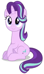 Size: 2409x4000 | Tagged: safe, artist:mrlolcats17, derpibooru import, starlight glimmer, pony, unicorn, the crystalling, c:, cute, glimmerbetes, raised hoof, simple background, sitting, smiling, solo, transparent background, vector