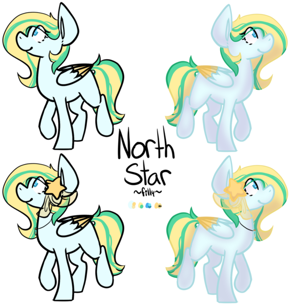 Size: 1024x1075 | Tagged: safe, artist:crownedspade, derpibooru import, oc, oc:north star, unofficial characters only, pegasus, pony, female, filly, reference sheet, solo