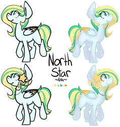 Size: 1024x1075 | Tagged: safe, artist:crownedspade, derpibooru import, oc, oc:north star, unofficial characters only, pegasus, pony, female, filly, reference sheet, solo