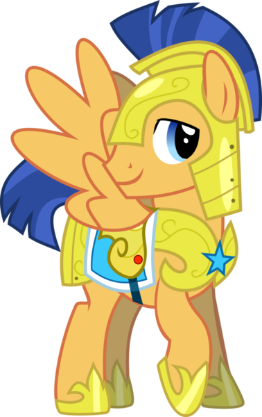 Size: 710x1126 | Tagged: safe, artist:faithfulandstrong, derpibooru import, flash sentry, pegasus, pony, armor, looking at you, royal guard, simple background, smiling, solo, transparent background, vector, wings