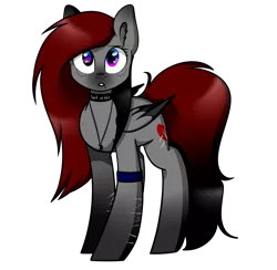 Size: 1476x1440 | Tagged: safe, artist:despotshy, derpibooru import, oc, oc:streak set, unofficial characters only, pegasus, pony, choker, cut, emo, female, heterochromia, mare, red and black oc, scar, simple background, solo, transparent background