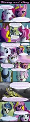 Size: 441x1807 | Tagged: safe, artist:aschenstern, derpibooru import, diamond rose, princess cadance, shining armor, oc, oc:goldenrod, oc:whitehoof, alicorn, earth pony, pegasus, pony, unicorn, comic:flurry and stag, casket, colt, comic, female, implied princess flurry heart, magic, male, mare, stallion