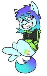 Size: 1024x1651 | Tagged: safe, artist:neoncel, derpibooru import, oc, oc:raven mcchippy, unofficial characters only, earth pony, pony, clothes, female, grin, jacket, mare, simple background, smiling, solo, transparent background