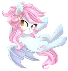 Size: 1024x1077 | Tagged: safe, artist:slasharu, derpibooru import, oc, oc:sweet poison, unofficial characters only, bat pony, pony, female, flying, mare, simple background, solo, transparent background