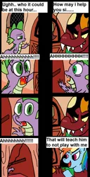 Size: 956x1870 | Tagged: artist:eagc7, comic, costume, derpibooru import, dialogue, dragon, garble, parody, prank, rainbow dash, safe, scared, screaming, spike, text, the fresh prince of bel-air