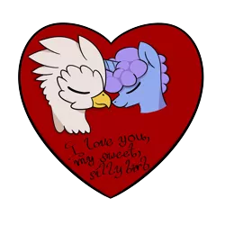 Size: 3000x3000 | Tagged: safe, artist:magmatic, derpibooru import, oc, oc:gypsy, oc:magmatic, unofficial characters only, gryphon, pony, unicorn, gay, hearts and hooves day, male, shipping, simple background, transparent background