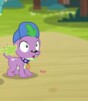 Size: 88x101 | Tagged: safe, derpibooru import, screencap, spike, spike the regular dog, dog, equestria girls, legend of everfree, cap, hat, picture for breezies, shocked, solo, wide eyes