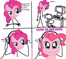 Size: 640x575 | Tagged: safe, derpibooru import, pinkie pie, smile hd, clueless, foozogz, meme, /mu/, this will end in death