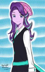 Size: 800x1280 | Tagged: safe, artist:angeltorchic, derpibooru import, starlight glimmer, equestria girls, beanie, canterlot academia, clothes, cute, female, glimmerbetes, hat, looking at you, school uniform, smiling, solo