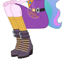 Size: 1024x967 | Tagged: safe, artist:teentitansfan201, derpibooru import, edit, vector edit, princess celestia, equestria girls, legend of everfree, boots, camp everfree outfits, clothes, cropped, legs, multicolored hair, pictures of legs, principal celestia, sash, simple background, socks, solo, sun, transparent background, vector