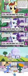 Size: 1000x2631 | Tagged: artist:red4567, caviar, charity, comic, derpibooru import, donations, element of generosity, fountain, generosity, lottery, lucky, microphone, news, octavia melody, orphan, orphanage, orphans, ponyville, rarity, reporter, rich, safe