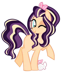 Size: 1402x1663 | Tagged: safe, artist:sugahfox, derpibooru import, oc, unofficial characters only, earth pony, pony, female, mare, one eye closed, raised hoof, simple background, solo, transparent background, wink