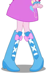 Size: 2828x4465 | Tagged: safe, artist:teentitansfan201, derpibooru import, edit, vector edit, pinkie pie, equestria girls, absurd resolution, boots, bracelet, clothes, cropped, high heel boots, legs, pictures of legs, simple background, skirt, solo, transparent background, vector