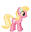 Size: 100x104 | Tagged: safe, artist:botchan-mlp, derpibooru import, lily, lily valley, earth pony, pony, animated, blinking, cute, female, flower, flower in hair, gif, lilybetes, mare, pixel art, simple background, solo, transparent background