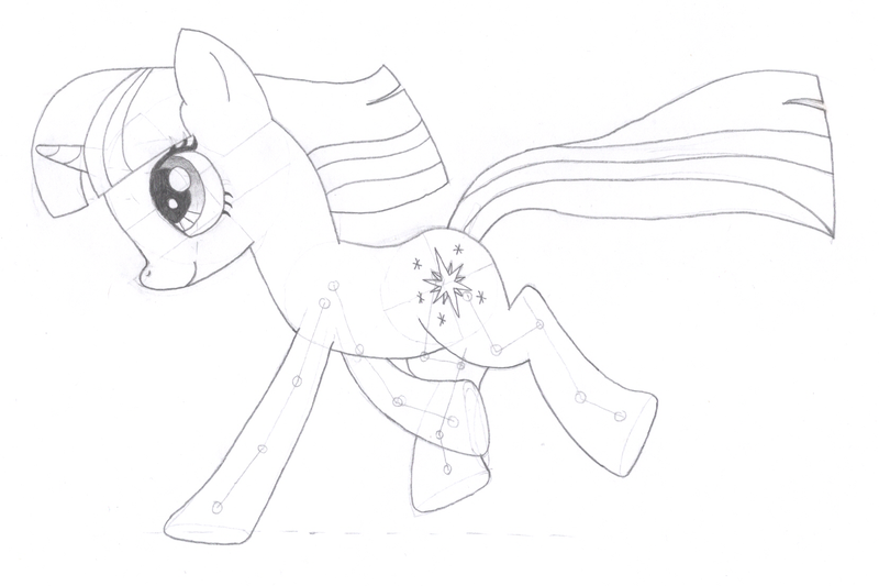 Size: 1658x1104 | Tagged: artist:aafh, derpibooru import, monochrome, running, safe, solo, traditional art, twilight sparkle