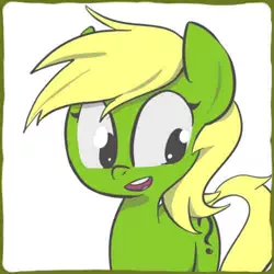 Size: 500x500 | Tagged: artist needed, safe, derpibooru import, oc, oc:anonfilly, unofficial characters only, earth pony, pony, alternate hair color, blonde, female, filly, solo