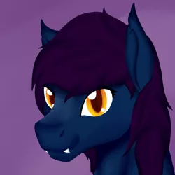 Size: 900x900 | Tagged: safe, artist:bevendre, derpibooru import, oc, oc:midnight oil, unofficial characters only, bat pony, pony, bust, portrait, solo
