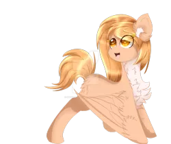 Size: 1024x860 | Tagged: safe, artist:little-sketches, derpibooru import, oc, oc:feather flower, unofficial characters only, pegasus, pony, chest fluff, colored pupils, eye clipping through hair, female, fluffy, mare, simple background, solo, transparent background, watermark, wyvernous pegasus