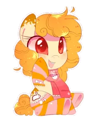 Size: 385x486 | Tagged: safe, artist:sorasku, derpibooru import, oc, oc:cotton tail, unofficial characters only, earth pony, pony, clothes, colored pupils, cute, female, mare, scarf, simple background, sitting, socks, solo, striped socks, transparent background