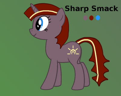 Size: 400x320 | Tagged: safe, artist:platinumdrop, derpibooru import, oc, oc:sharp smack, unofficial characters only, pony, unicorn, female, gradient background, mare, solo