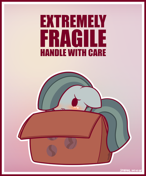 Size: 1125x1350 | Tagged: safe, artist:symbianl, derpibooru import, marble pie, earth pony, pony, blushing, box, chibi, crying, cute, female, hnnng, marblebetes, mare, pony in a box, shy, simple background, solo, symbianl is trying to murder us, symbianl's chibis, wavy mouth, weapons-grade cute, •~•